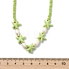 2Pcs 2 Styles Ocean Turtle Starfish Synthetic Turquoise & Natural Pearl & Glass Seed Beaded Necklaces NJEW-JN06130-03-5