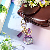 Alloy Resin Heart Keychains KEYC-TADJ0002-01G-G-5