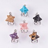 Natural & Synthetic Mixed Stone Pendants G-P373-E-1