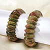 Bicone Natural Unakite Beads Stretch Bracelets for Women Men BJEW-C097-05F-3