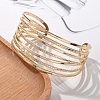 Electrophoresis Iron Cuff Bangles for Women BJEW-M057-05G-5