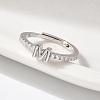 S925 Sterling Silver Adjustable Letter Rings for Women RJEW-M068-01P-M-5