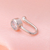 Brass Micro Pave Clear Cubic Zirconia Clip on Nose Rings WG43D72-15-1