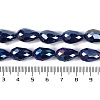 Opaque Solid Color Electroplate Glass Beads Strands X-EGLA-N013-P4mm-B03-4