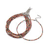 Faceted Rondelle Glass Beaded Necklace for Women NJEW-M208-01F-1