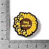 Sunflower With Paw Print Silicone Focal Beads SIL-G011-06-3