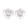 Brass Micro Pave Clear Cubic Zirconia Pendants KK-Q253-001P-B-1