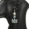 Ocean 304 Stainless Steel Pave Natural Paua Shell Dangle Earrings for Women EJEW-JE07437-5
