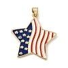 Independence Day Brass Enamel Pendants KK-CBAA41C-16C-G-1