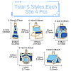 20Pcs 5 Styles Camping Equipment Series Alloy Enamel Pendants FIND-YW0007-13B-3