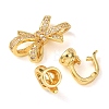 Brass Micro Pave Clear Cubic Zirconia Fold Over Clasps KK-D259-06G-2