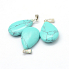 Teardrop Dyed Synthetic Turquoise Pendants G-Q368-14-2