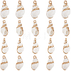 30Pcs Electroplated Spiral Shell Pendants SSHEL-SC0001-29A-1