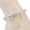 2Pcs 2 Styles Ocean Synthetic White Howlite & Natural Aquamarine Chip Beads 304 Stainless Steel Chain Anklets for Women AJEW-AN00796-2