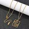 304 Stainless Steel Necklace NJEW-D330-01G-01-4