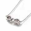 Brass Micro Pave Cubic Zirconia Door Knocker Pendant Necklaces NJEW-H202-01P-2