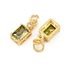 Brass Pave Cubic Zirconia Charms CU-CBA3D67-07G-3