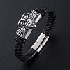Punk Braided PU Leather Cord Bracelets ES9307-1-1