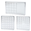 3Pcs 3 Styles Transparent Acrylic Grided Storage Boxes with Magnetic Lid for Loose Shell Beads CON-YW0001-99-1