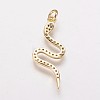 Brass Cubic Zirconia Pendants KK-P134-27G-2