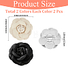 4Pcs 2 Colors Imitation Leather Shoe Buckle Clips with Iron Clip FIND-CL0001-94-2