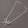 Glass Bowknot Necklace for Women WA7912-1-1