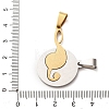 304 Stainless Steel Rhinestone Split Pendants STAS-F368-12GP-3
