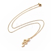 Ion Plating(IP) 304 Stainless Steel Snake Pendant Necklace for Women NJEW-E014-18G-3
