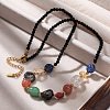 304 Stainless Steel Natural Gemstone Beaded Necklaces NJEW-U026-14G-3