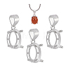 3Pcs Sterling Silver Basket Pendant Setting with Prongs Mounting FIND-PH0028-44-6