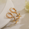 Brass & Clear Cubic Zirconia Hoop Earrings WGDC18D-01-1