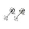 304 Stainless Steel Crystal Rhinestone Ear False Plugs STAS-C089-04A-P-1