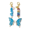 Butterfly Alloy Enamel Pendants Decoraiton HJEW-JM01637-04-1