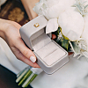 2Pcs Square PU Leather Ring Gift Boxes LBOX-CL0001-06-5