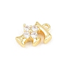 Brass Micro Pave Clear Cubic Zirconia Charms KK-Z151-18G-F-2