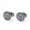 Ion Plating(IP) 304 Stainless Steel Sunflower Stud Earrings for Women EJEW-G338-05M-1