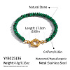 Synthetic Malachite Rondelle Beaded Bracelets OA9565-4-1