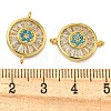 Rack Plating Brass Pave Cubic Zirconia Wheel Connector Charms KK-Z063-29G-02-3