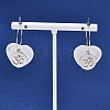 Natural Quartz Crystal & 304 Stainless Steel Hoop Earrings for Women EJEW-G475-04P-02-2