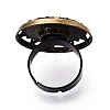 Adjustable Alloy & Iron Bezel Cup Ring Base with Rotatable Tray MAK-T012-12AB-3