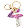 Alloy Resin Heart Keychains KEYC-TADJ0002-01G-T-2