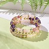 Round Gemstone Stretch Bracelets Sets BJEW-JB09131-2