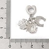 Rack Plating Alloy Emerald Rhinestone European Dangle Charms PALLOY-S189-24P-3