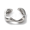 Rack Plating Brass Twist Wave Open Cuff Rings for Women X-RJEW-Q777-08P-2