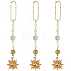 3Pcs Natural Gemstone Beads Pendant Decorations HJEW-CN0001-49-1