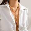Alloy Round Beaded Link Chain Y Necklaces for Women FS-WG05D33-02-1