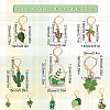 Green Plants Locking Stitch Markers HJEW-SC0001-37-2