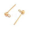 Ion Plating(IP) 304 Stainless Steel Ball Post Stud Earring Findings X-STAS-E163-44G-2