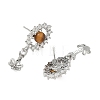 Brass Pave Cubic Zirconia Stud Earring Findings KK-C172-13P-2
