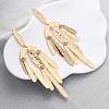 Zinc Alloy Oval Chandelier Earrings EJEW-Z107-03G-01-3